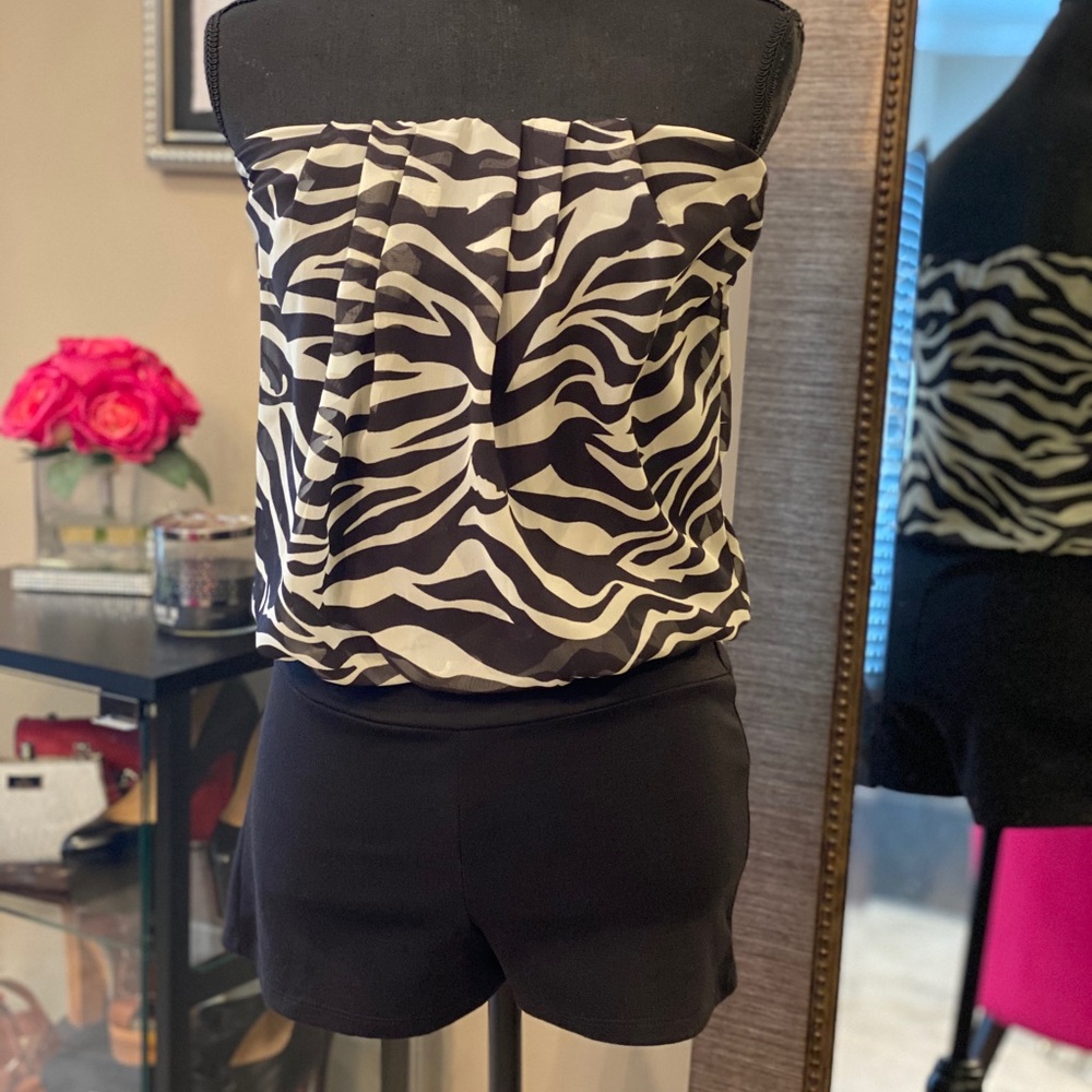 Zebra print romper